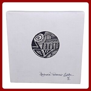 Original Mandala Art Signed 8x8 Canvas Handmade Drawing Boho Wall Decor NEW MTL3